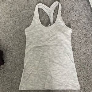 Gray White Sleeveless Tank